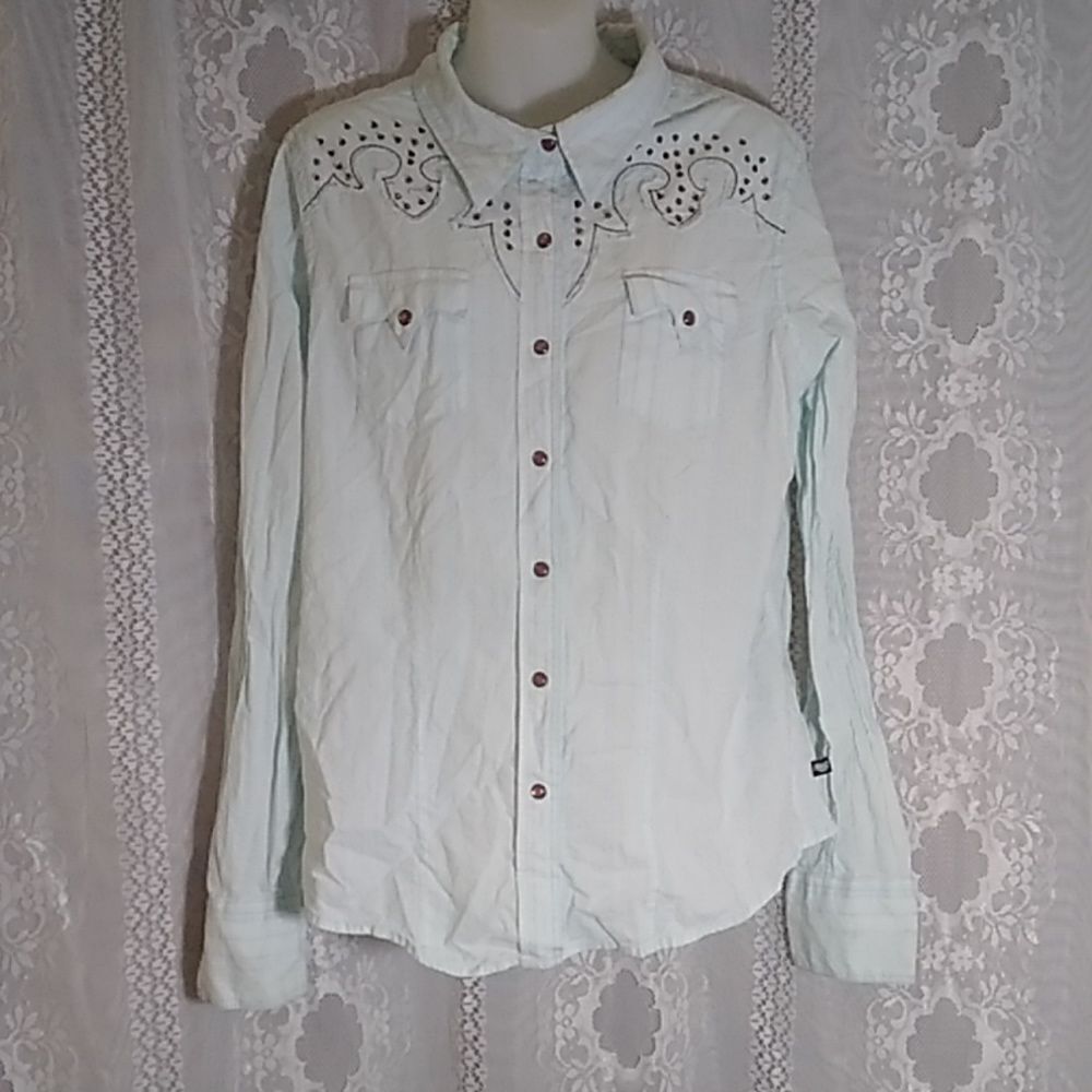 Retro Cruel Girl! Long Sleeve Western Shirt Blouse Size M